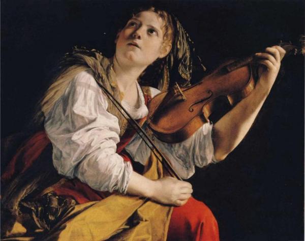 Orazio Gentileschi Young Woman Playing A Violin