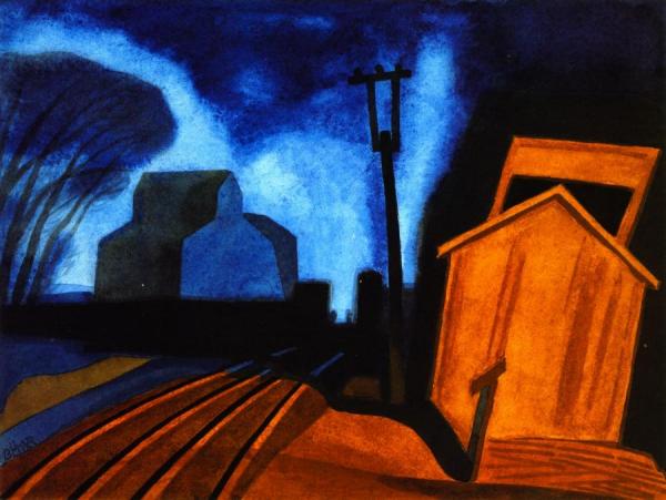 Flag Station, Elizabeth, New Jersey by Oscar Bluemner Oil Painting Reproductions