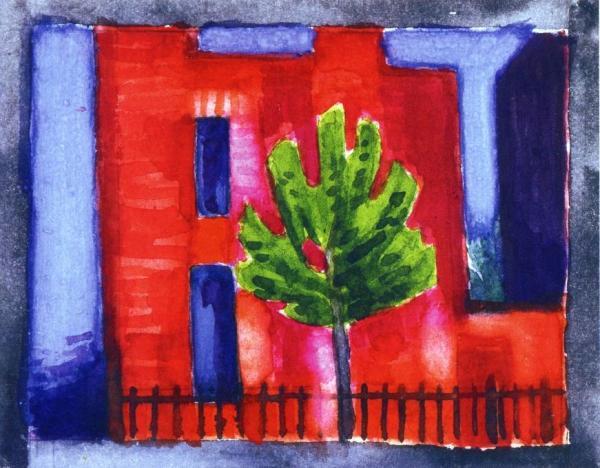 House And Tree by Oscar Bluemner