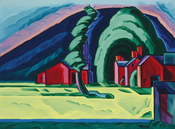 Illusion Of A Prairie, New Jersey (red Farm At Pochuck) by Oscar Bluemner Oil Painting Reproductions