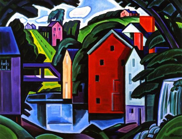 Motive Of Space And Form - A New Jersey Village (montville) by Oscar Bluemner Oil Painting Reproductions