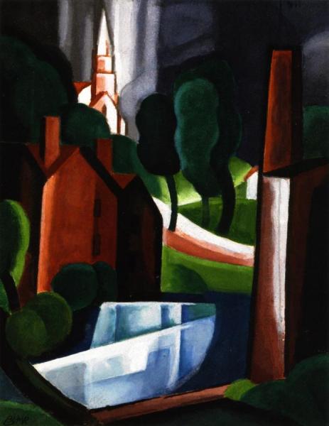 New Hampshire Town by Oscar Bluemner