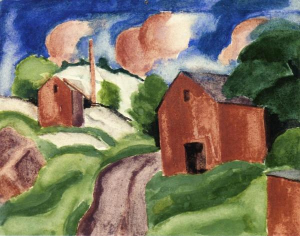 Red Barn by Oscar Bluemner