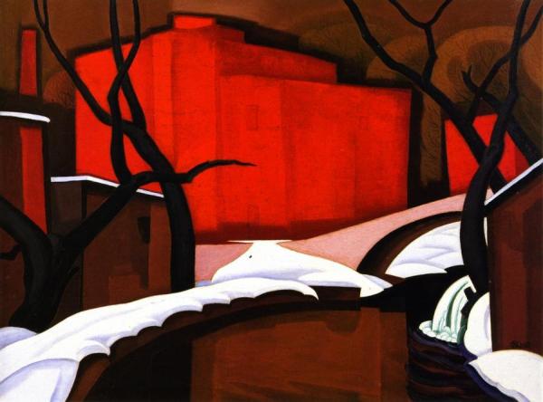 Red Port In Winter by Oscar Bluemner