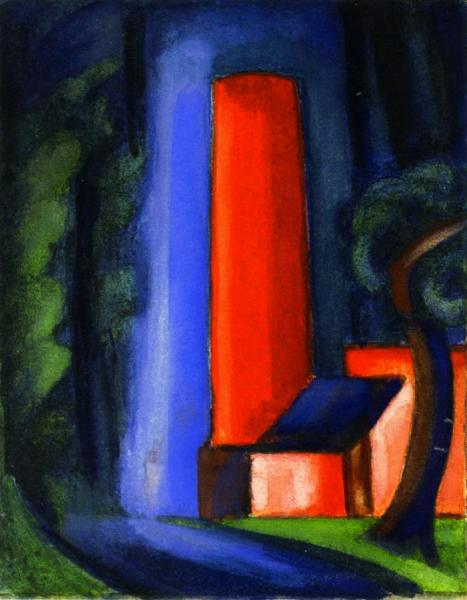 Red Smokestack by Oscar Bluemner