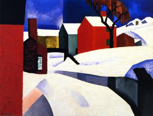 South Paterson Snow by Oscar Bluemner Oil Painting Reproductions