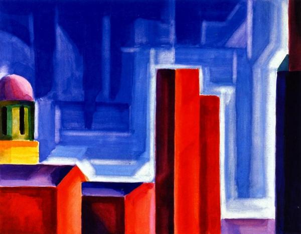 Variation Of Expression Of A Silktown, New Jersey (peterson Centre) by Oscar Bluemner Oil Painting Reproductions