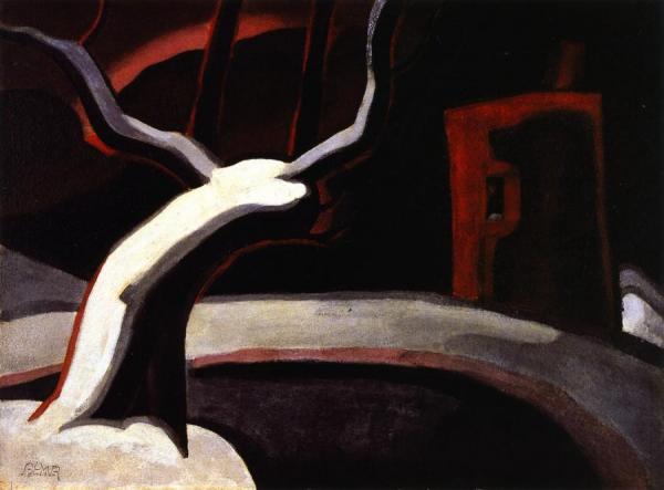 Winter Night, New Jersey by Oscar Bluemner