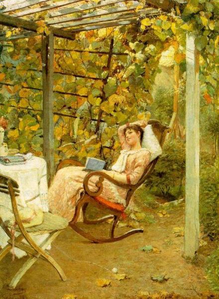 In The Pergola by Oscar Bluhm