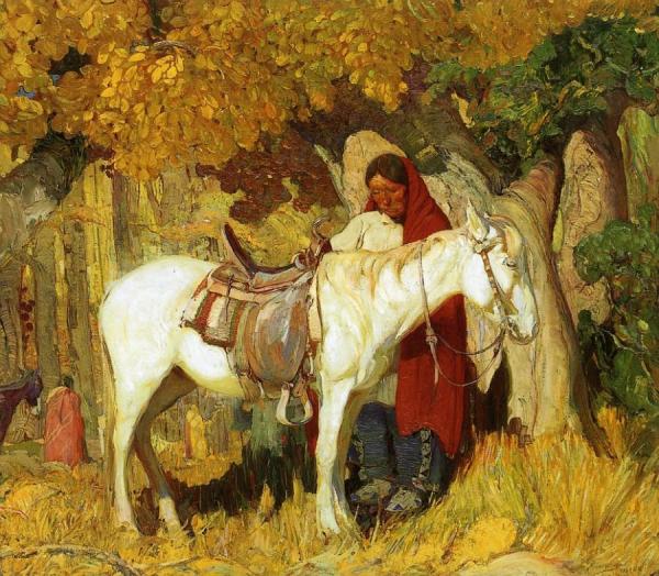 Autumn Days by Oscar E. Berninghaus