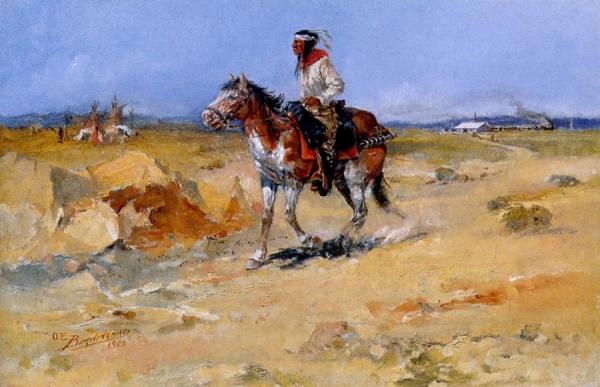 Ignacio Train Depot by Oscar E. Berninghaus