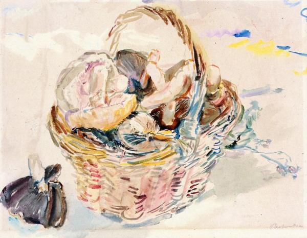 Basket With Mushrooms by Oskar Kokoschka Oil Painting Reproductions