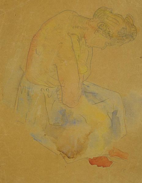 Frauenstudie (study Of A Woman) by Oskar Kokoschka