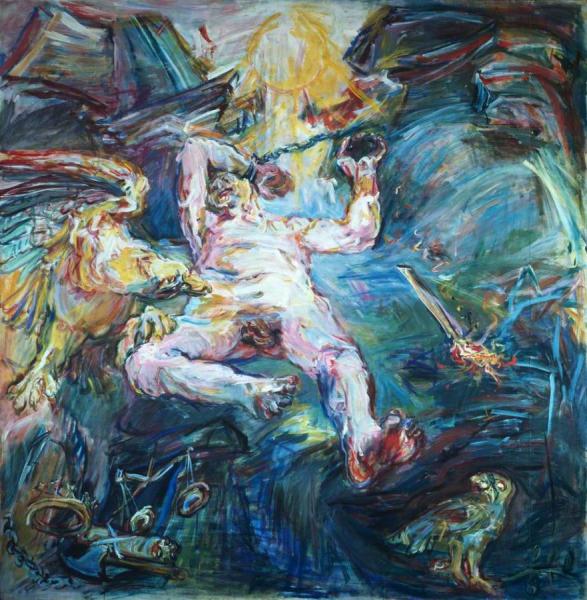Oskar Kokoschka Prometheus (right Wing Of Triptych)