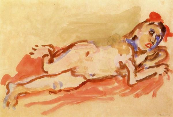 Reclining Nude by Oskar Kokoschka