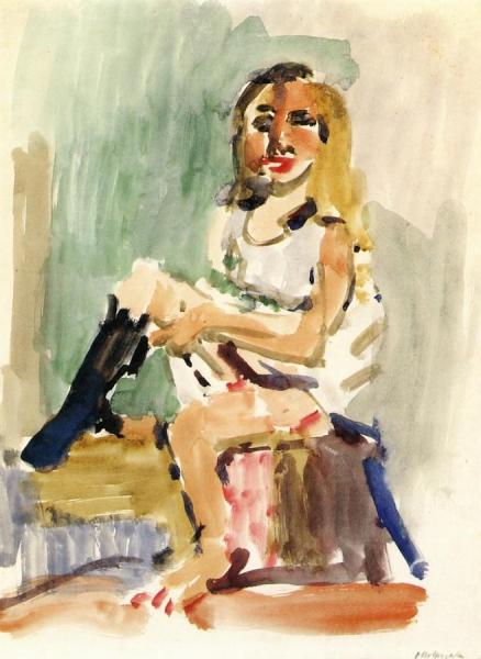 Woman With Black Stockings by Oskar Kokoschka Oil Painting Reproductions