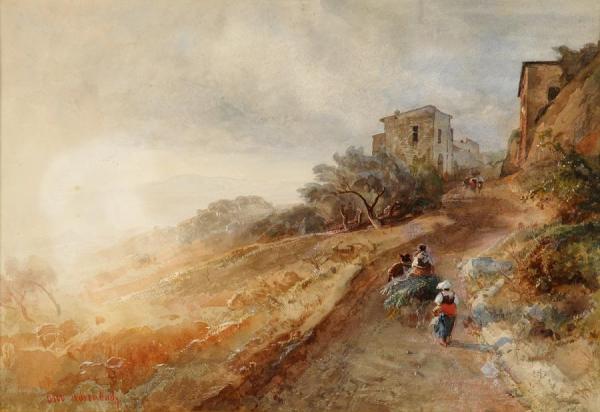 Morning Sun In The Hills Of Albania by Oswald Achenbach Oil Painting Reproductions