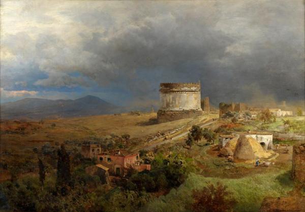 Via Appia With The Tomb Of Cecilia Metella by Oswald Achenbach