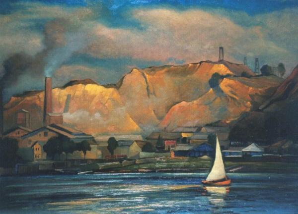 On The Vltava River At Bráník by Otakar Nejedlý Oil Painting Reproductions