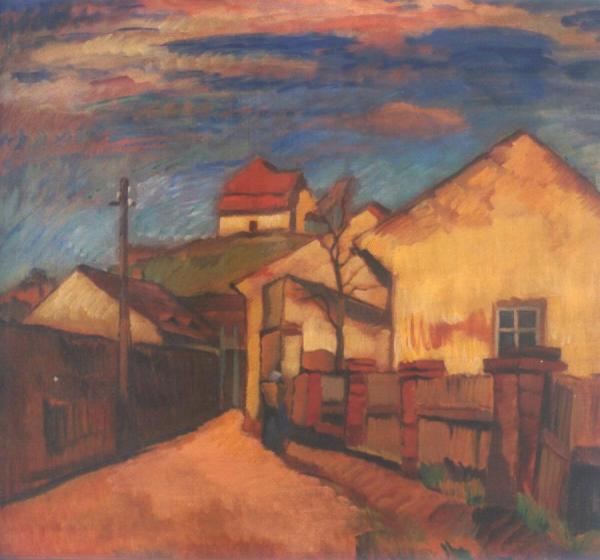 Road Through A Village by Otakar Nejedlý