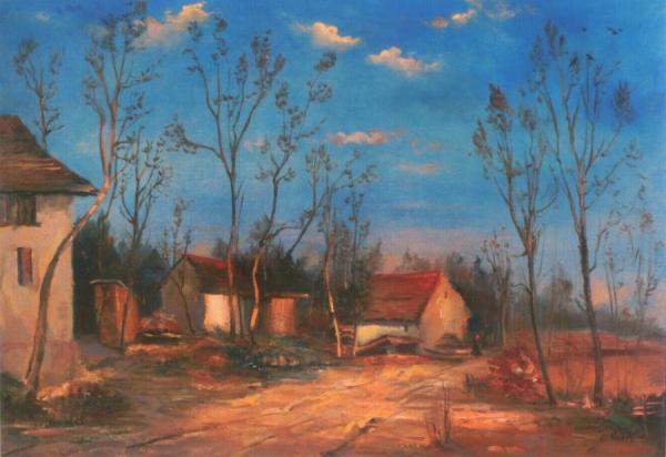 Road Through A Village by Otakar Nejedlý