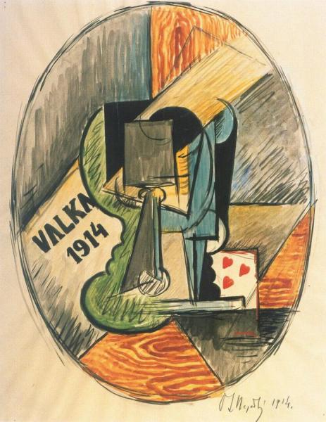 Still Life With A Cup Nad Card by Otakar Nejedlý