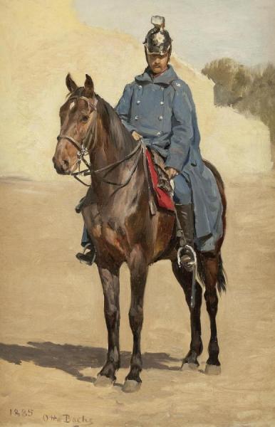 Cavalryman In A Blue Coat by Otto Bache