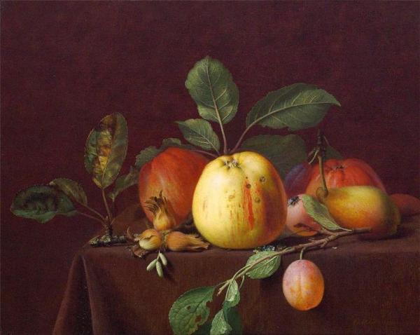 Otto Didrik Ottesen Autumn Fruits And Nuts On A Table