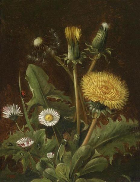 Otto Didrik Ottesen Still Life With Dandelions
