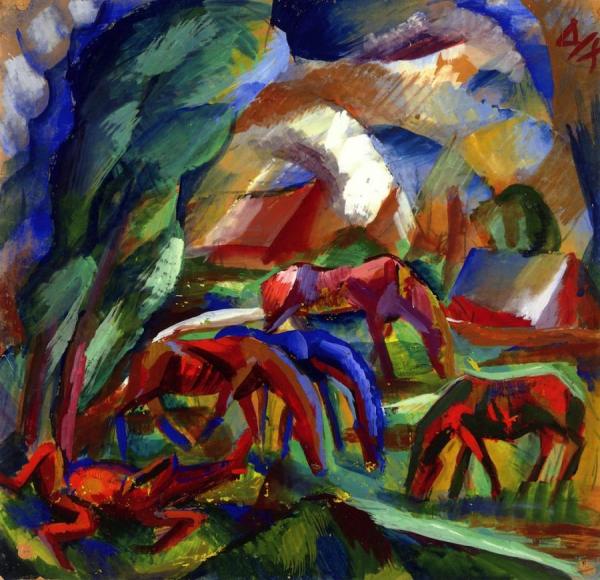 Grazing Horses by Otto Dix