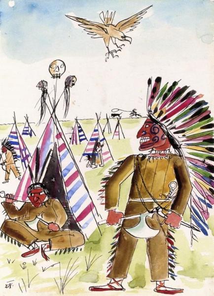 Picture Book For 'muggeli' 02 (indian Village) by Otto Dix