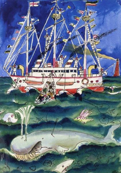 Picture Book For 'muggeli' 03 (fishing Boat With Whale) by Otto Dix