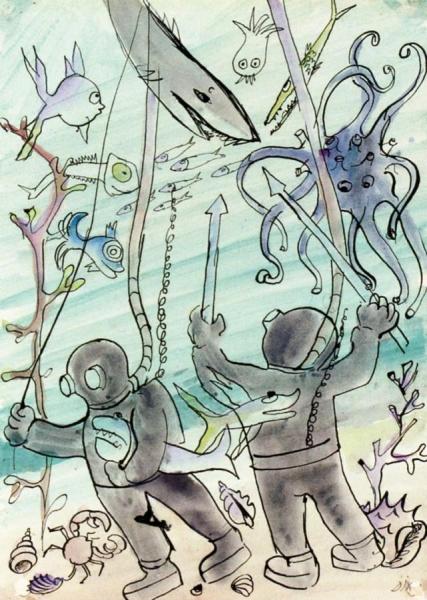 Picture Book For 'muggeli' 06 (diver) by Otto Dix