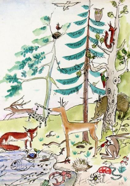 Picture Book For 'muggeli' 10 (idyllic Forest Landscape With Animals) by Otto Dix