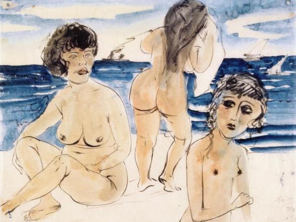 Three Nudes On The Beach by Otto Dix