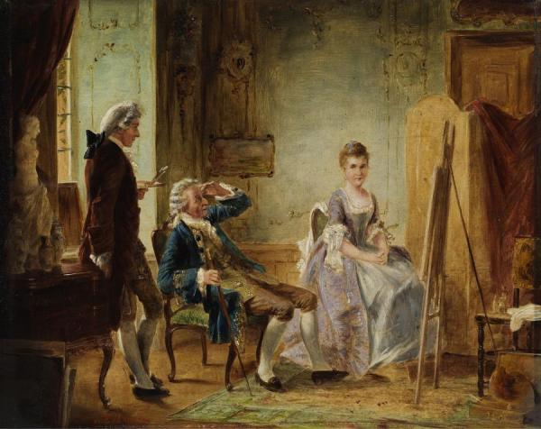 Genre Scene From The 18th Century by Otto Erdmann Oil Painting Reproductions