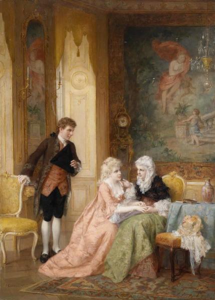 Interior Scene by Otto Erdmann Oil Painting Reproductions