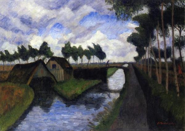 Raudendorfer Graben With Boat Shed Near Worpswede by Otto Modersohn