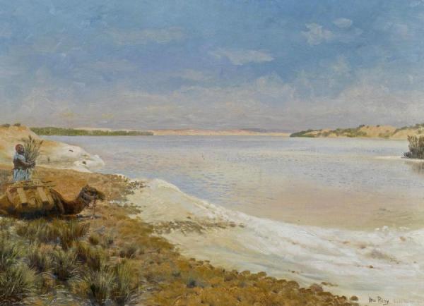 At The Wadi Natron Salt Lake (am Wadi Natron Salzsee) by Otto Pilny