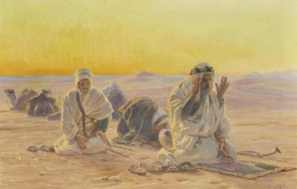 Evening Prayer In The Desert (abendgebet In Der Wüste) by Otto Pilny
