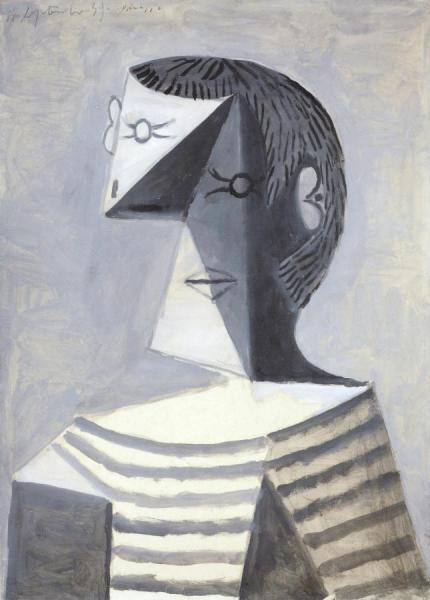 Buste D'homme En Tricot Raye by Pablo Picasso