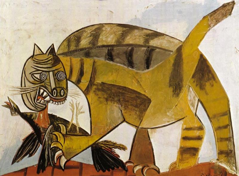 Chat Dévorant Un Oiseau by Pablo Picasso