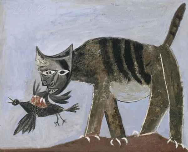 Chat Saisissant Un Oiseau by Pablo Picasso