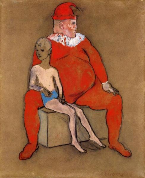 Clown And Young Acrobat by Pablo Picasso Oil Painting Reproductions