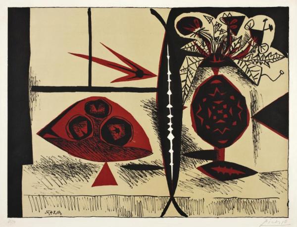 Composition Au Vase De Fleurs by Pablo Picasso