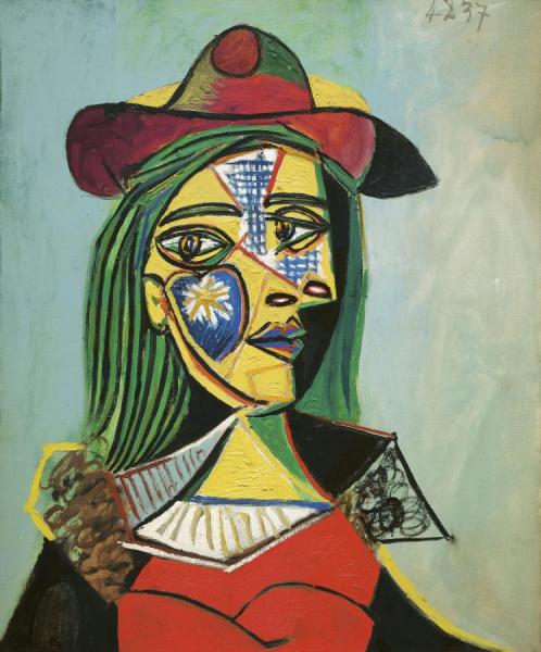 Dona Amb Barret I Coll De Pell by Pablo Picasso Oil Painting Reproductions