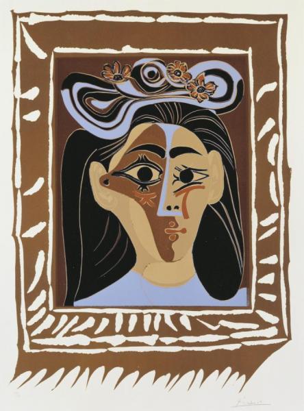 Jacqueline Au Chapeau À Fleurs by Pablo Picasso