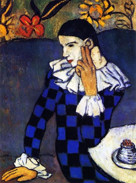 Leaning Harlequin by Pablo Picasso