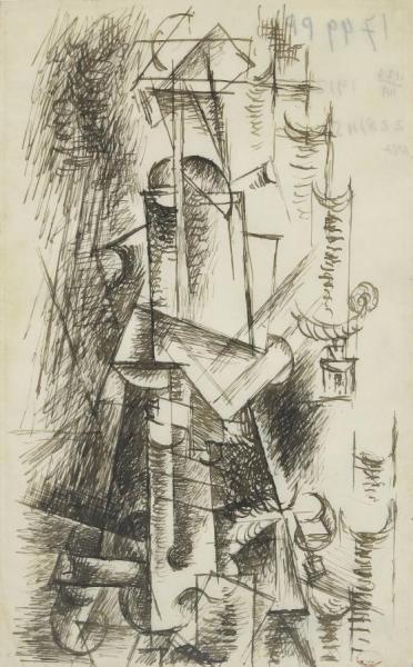 Musicien Assis (seated Musicians) by Pablo Picasso