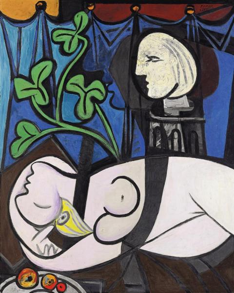 Nude, Green Leaves And Bust by Pablo Picasso